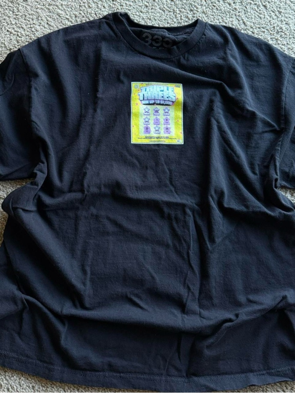 adidas Black Short Sleeve Tee with Yellow & Purple Chest Graphic